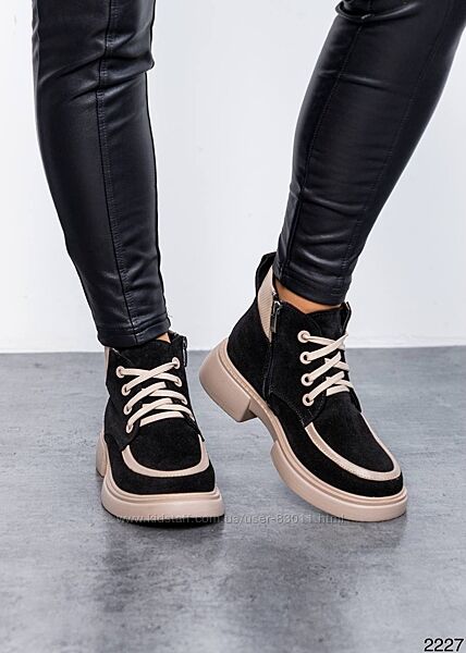 Стильні черевики з натуральної шкіри - 36,37,38,39,40,41