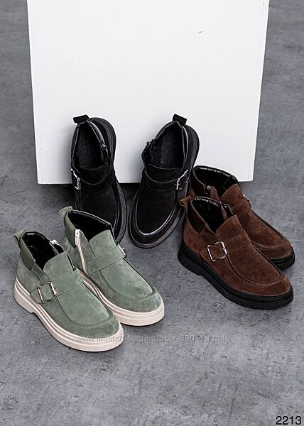 Стильні черевики з натуральної шкіри - 36,37,38,39,40,41