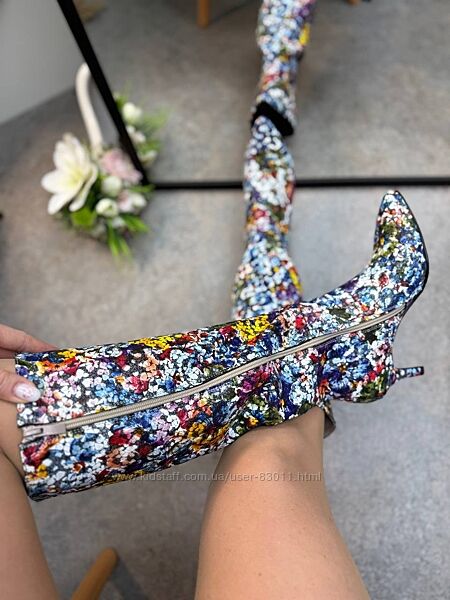 Шикарні шкіряні чоботи на підборах 4 та 6 см. - від виробника