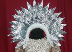 Новогодняя карнавальная маскарадная большая корона для взрослых Кокошник