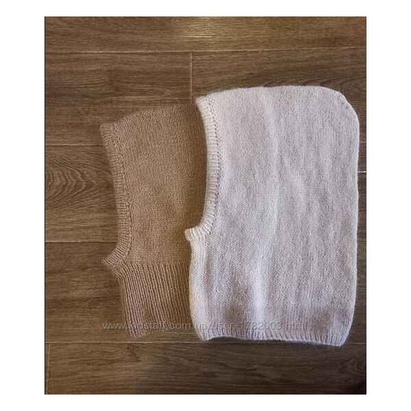 Пуховый капор ручной работы, вязаный капюшон из пуха норки