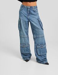 Джинсы джинси бершка bershka cargo карго 32 34 36