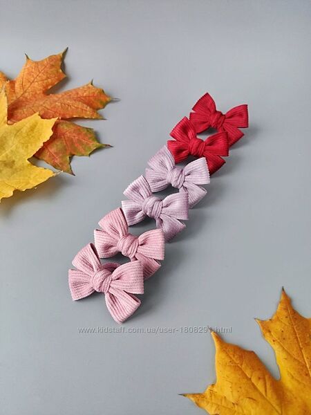 Ніжні вельветові бантики для волосся, для чарівних дівчат. 