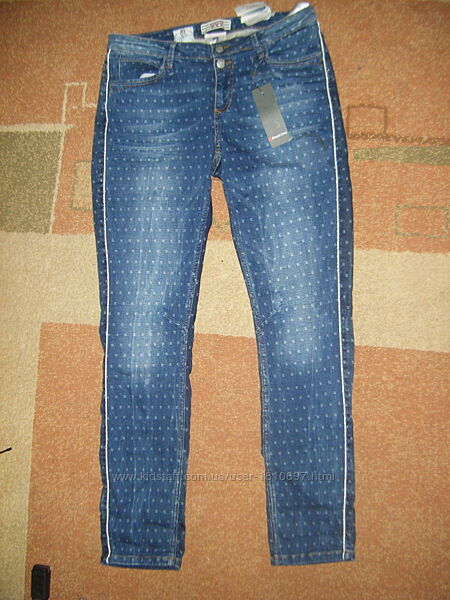 Брендовые стрейчевые джинсы STREET ONE с лампасами, размер 32