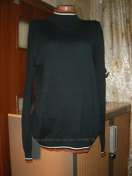 Свитерок-туника хлопковый с высоким горлом, размер L - 16 - 50