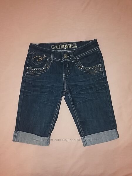 Шорты бриджи джинсовые на подростка, р. 152 см