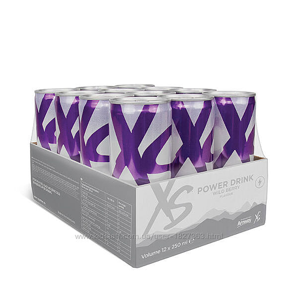 XS Power Drink Енергетичний напій зі смаком лісових ягід 12 банок x 250 мл