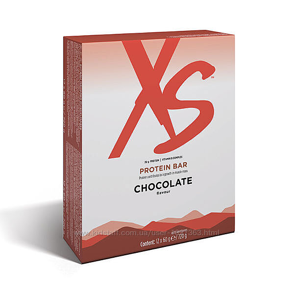 XS Протеїновий батончик, шоколадний смак 12 батончиків x 60 г e / 720 г