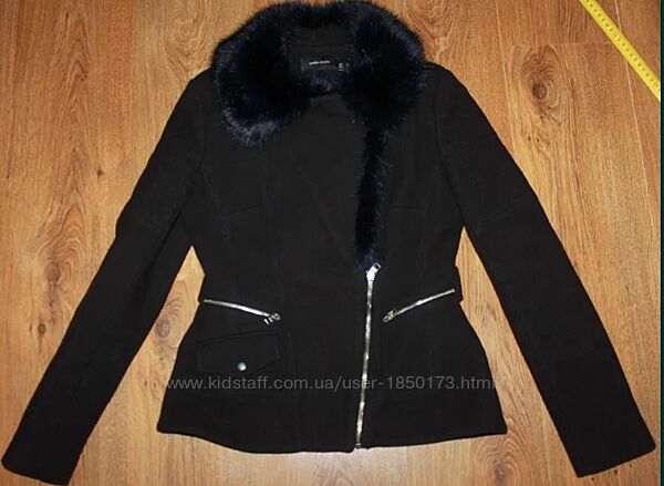 KAREN MILLEN XS-S Дорога фірма Косуха полупальто 70 вовни Кашемір з Хутр