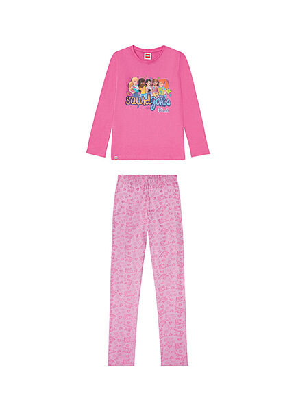 Піжама лонгслів і штани для дівчинки Disney Lego 379815 098-104 см 2-4 years рожевий