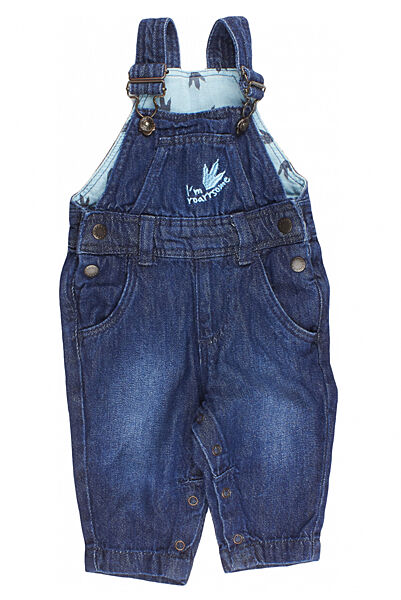 Напівкомбінезон джинсовий на кпопках, з регулюючими шлейками для хлопчика Lupilu 306793 062 см 2-3 months синій