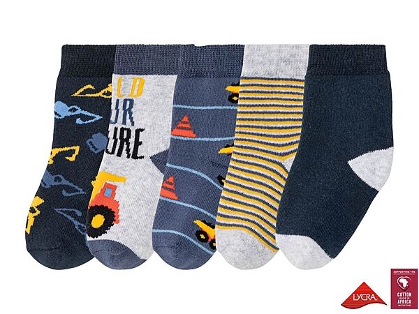 Термошкарпетки набір 5 пар. для хлопчика Lupilu 363012 19-22 Різнобарвний