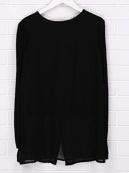 Блузка шифонова на підкладці для дівчинки H&M 0429617 чорний