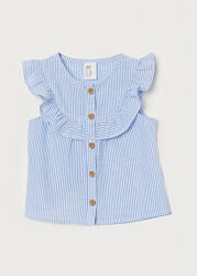 Блузка бавовняна для дівчинки H&M 0833975-002 блакитний