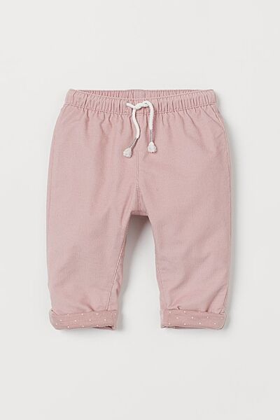 Штани Mom вельветові на підкладці для дівчинки H&M 0873012-001 рожевий