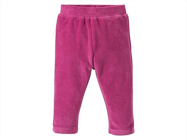 Штани Regular Fit велюрові для дівчинки Lupilu 305338 малиновий темно-рожевий