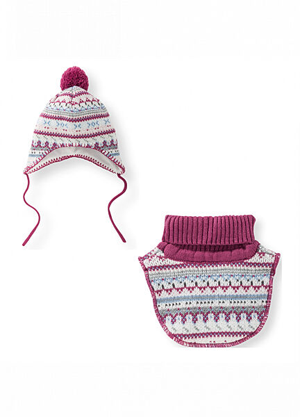 Комплект шапка  манішка шарф для дівчинки Lupilu 305620 Різнобарвний