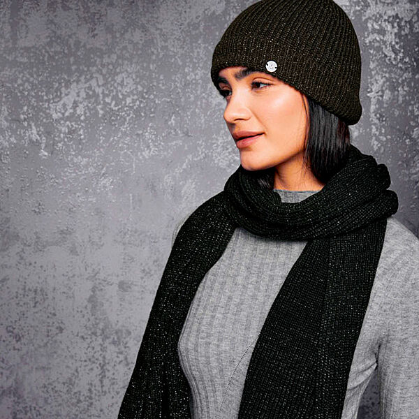 Комплект шапка  шарф для жінки Esmara 387705 чорний