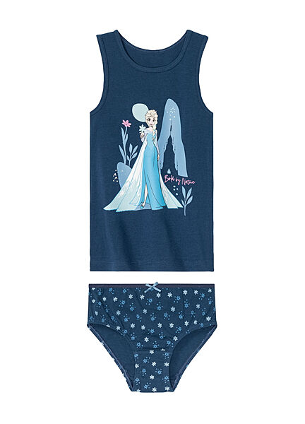 Майка  трусики бавовняні з малюнком для дівчинки Disney Frozen 378990 темно-синій