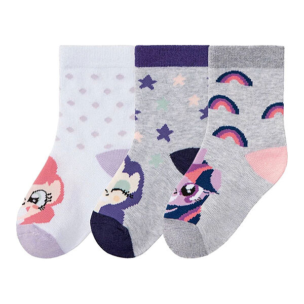 Шкарпетки набір 3 пари для дівчинки Disney My Little Pony 370247-н біло-сірий