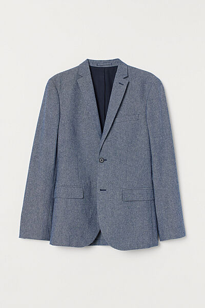 Піджак приталеного крою для чоловіка H&M 0789407-003 синій