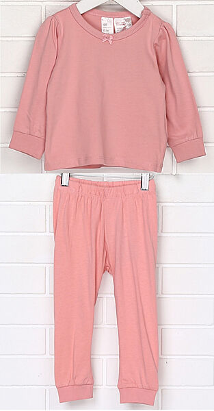 Піжама лонгслів і штани для дівчинки H&M 0743932004 рожевий