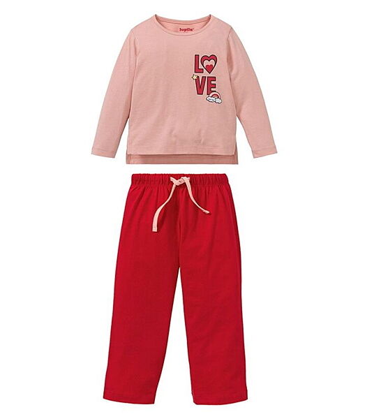 Піжама лонгслів і штани для дівчинки Lupilu 307131 червоний