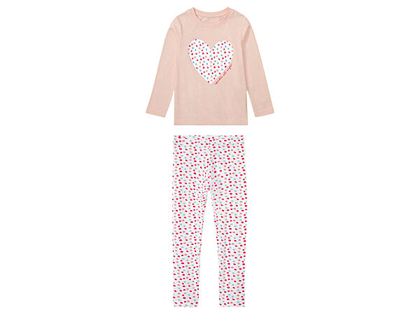 Піжама лонгслів і штани для дівчинки Lupilu 498521 рожевий