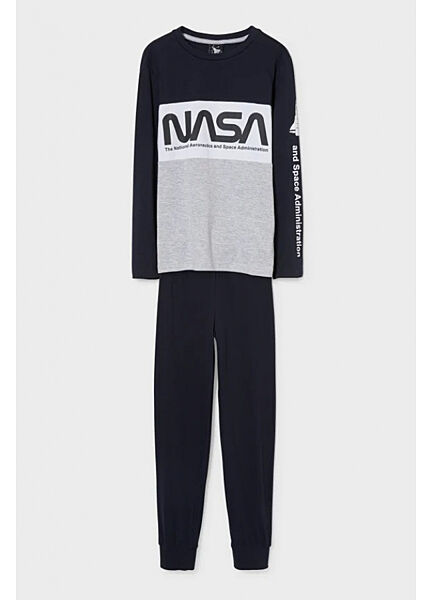 Піжама лонгслів і штани для хлопчика C&A NASA 2148364 темно-синій