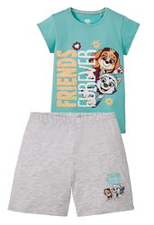 Піжама футболка і шорти для дівчинки Nickelodeon Щенячий патруль 349309 бірюза