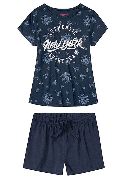 Піжама футболка і шорти для дівчинки Pepperts 382217 темно-синій