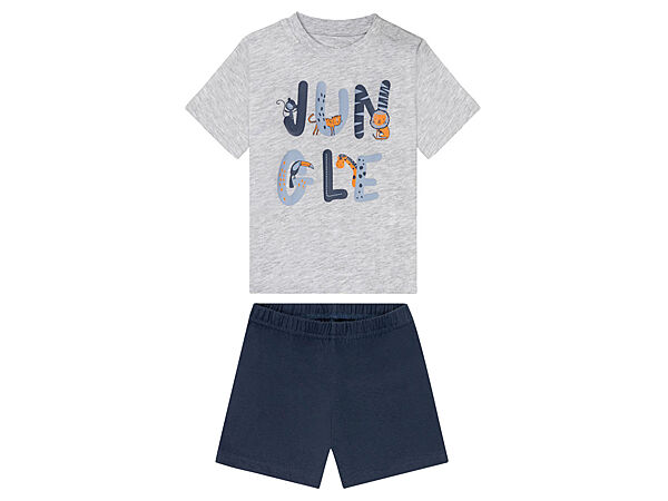 Піжама футболка і шорти для хлопчика Lupilu 372027 сірий