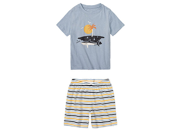 Піжама футболка і шорти для хлопчика Lupilu 409985 блакитний