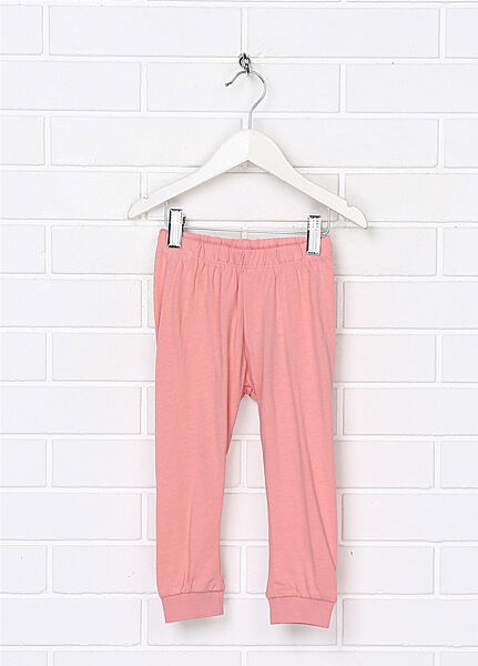 Піжамні штани бавовняні для дівчинки H&M 0743932004 рожевий