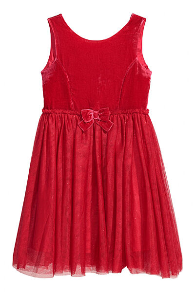 Плаття оксамитове на підкладці для дівчинки H&M 0558890003 червоний
