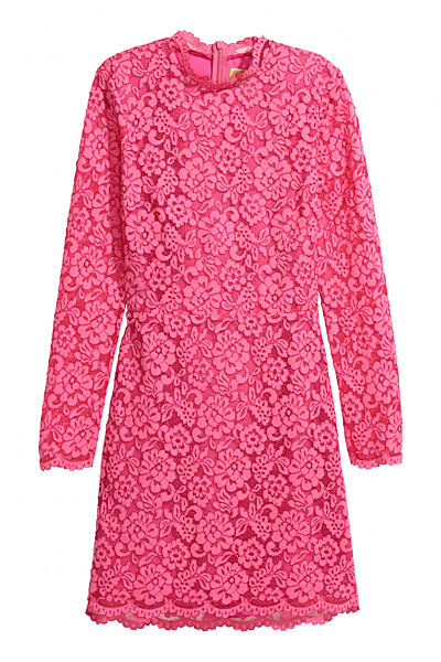 Плаття мереживне на підкладці для жінки H&M 0563814-001 рожевий