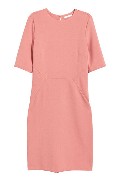 Плаття приталене на блискавці ззаду для жінки H&M 0429942006 рожевий