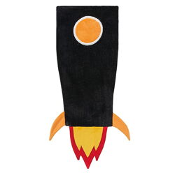 Спальний мішок кокон плюшевий ракета для хлопчика Meradiso 320870 чорний