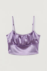 Топ з блискучого трикотажу для жінки H&M 0926673-003 фіолетовий