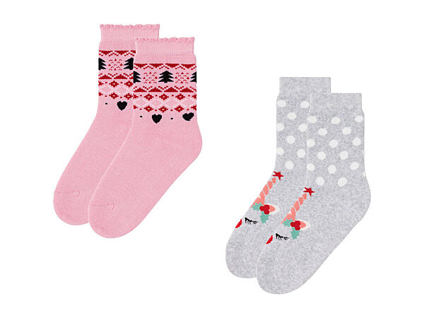 Шкарпетки 2 пари середньої довжини для дівчинки Pepperts 363397-1 Різнобарвний