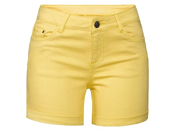 Шорти міні джинсові з відворотами для жінки Esmara LIDL 324987 жовтий