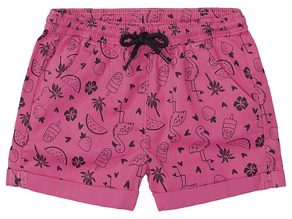 Шорти котонові з кишенями для дівчинки Lupilu LIDL 408419 рожевий