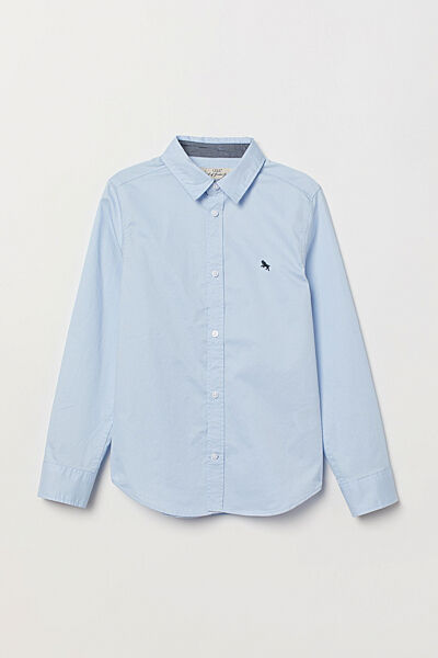Рубашка з довгими рукавами для хлопчика H&M 0813060-001 блакитний