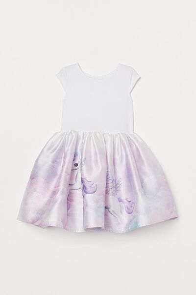 Плаття із атласною спідницею для дівчинки H&M My Little Pony 0761821-003 білий