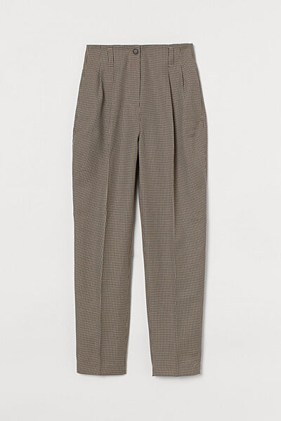 Штани Regular Fit з високою талією для жінки H&M 0894076-004 коричневий
