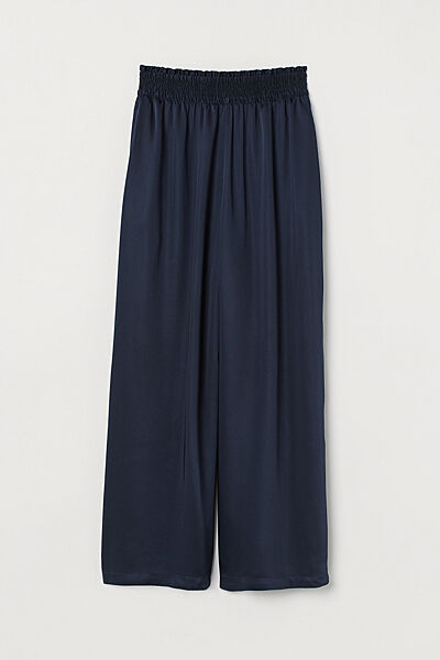 Штани Regular Fit з віскозою для жінки H&M 0777018-001 темно-синій
