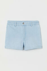 Шорти міні джинсові з відворотами для жінки H&M 0816423-011 блакитний