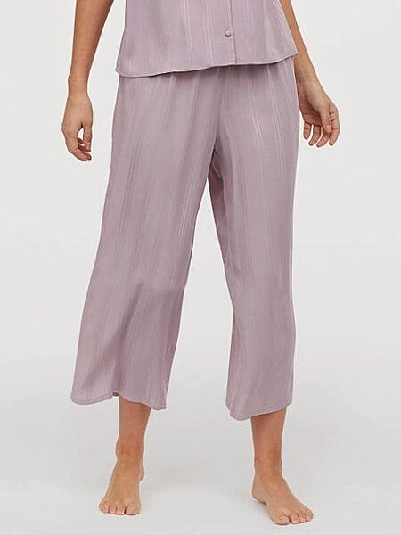Піжамні штани з віскозної пряжі для жінки H&M 0757052-002 фіолетовий