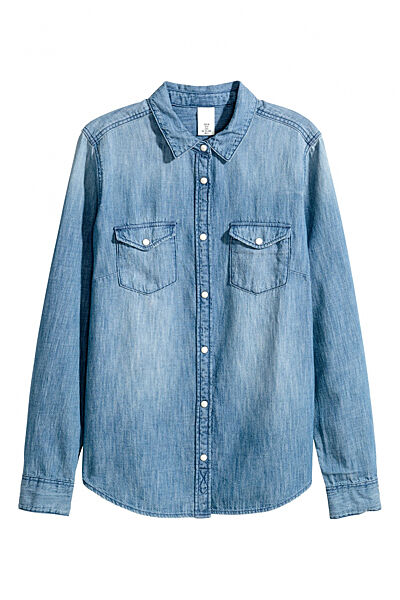 Рубашка джинсова для жінки H&M L. O. G. G 0457868-002 блакитний