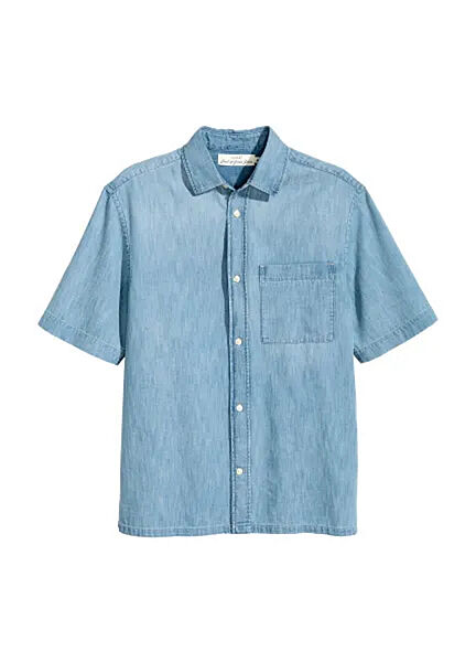 Рубашка джинсова для чоловіка H&M L. O. G. G 0495629-5 блакитний
